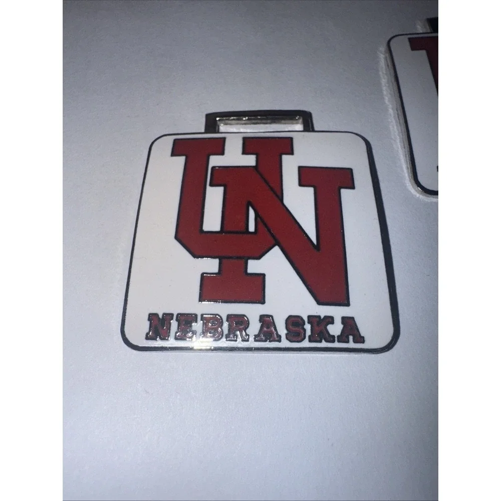 Two Pcs. University Of Nebraska Watch Fob key chain Ring Cool Charm Football